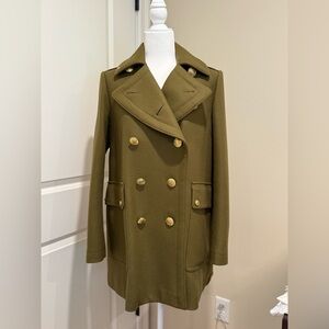 Burberry Wool coat Size 6 New military green